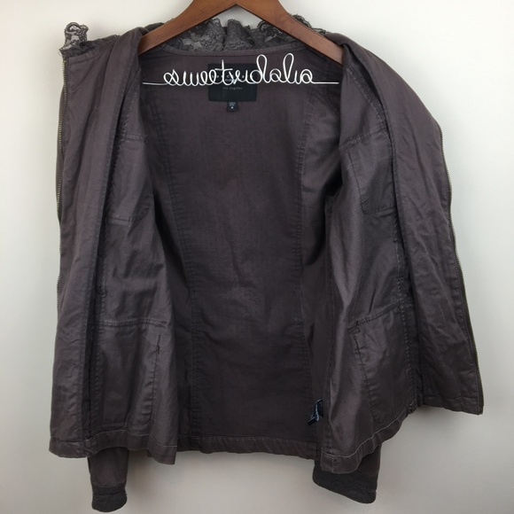 💟 SANCTUARY zip up military jacket lace collar - Picture 7 of 8